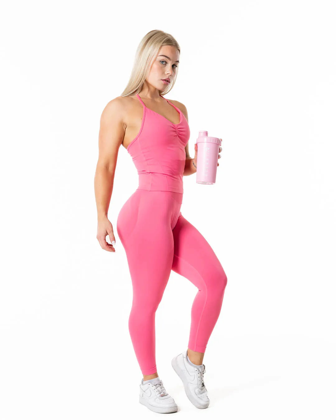 Aura Seamless Halterneck Top - Blush Pink